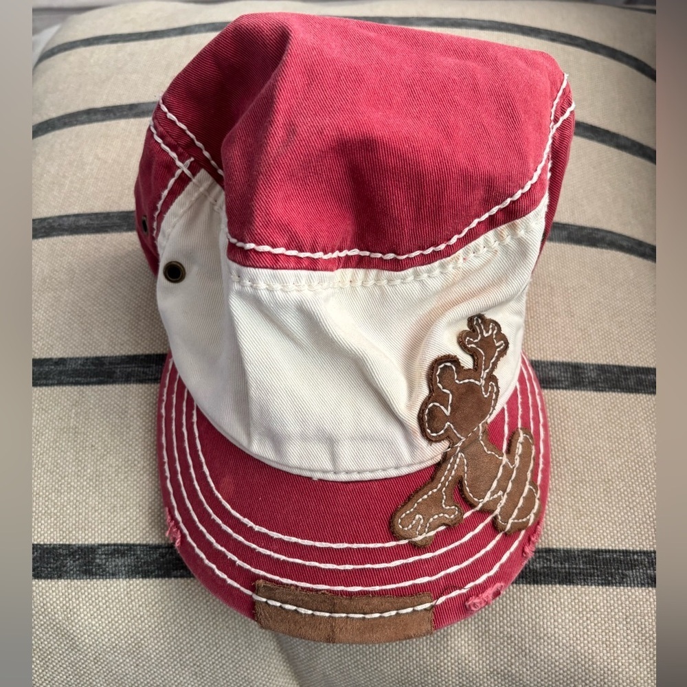 Disneyland Resort Red Broken In Mickey Patch Adjustable Baseball Cap One Size